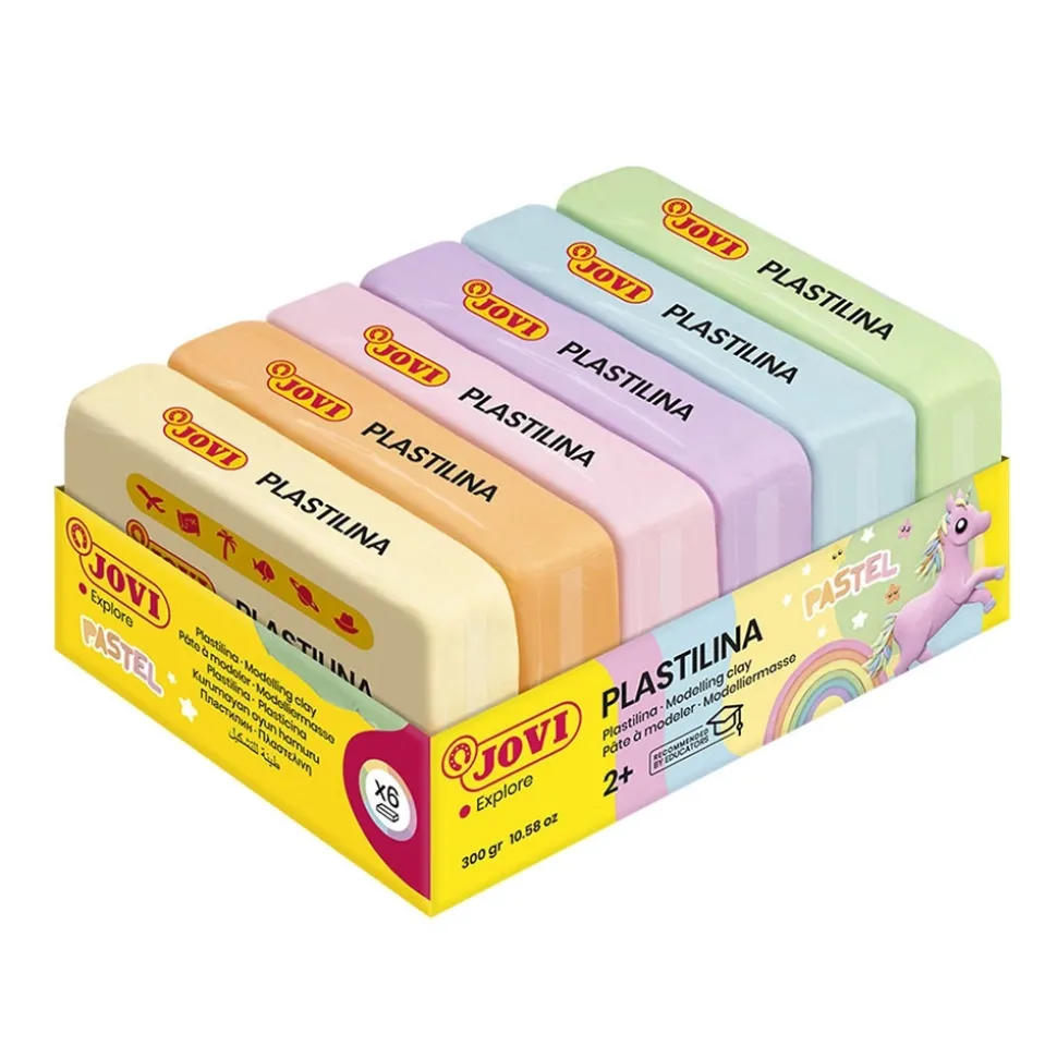 Caja 6 Pastillas de plastilina Colores Pastel Jovi 50gr
