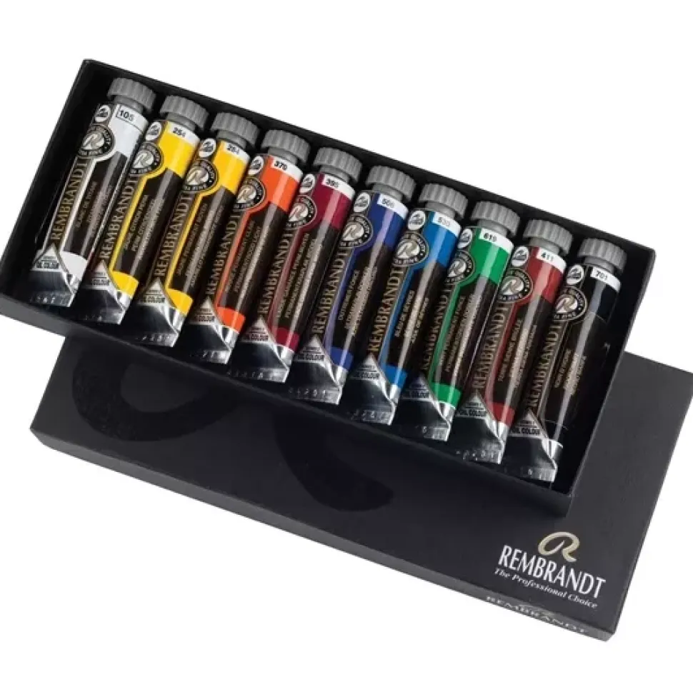 Caja 10 pinturas al óleo básico Rembrandt 15ml