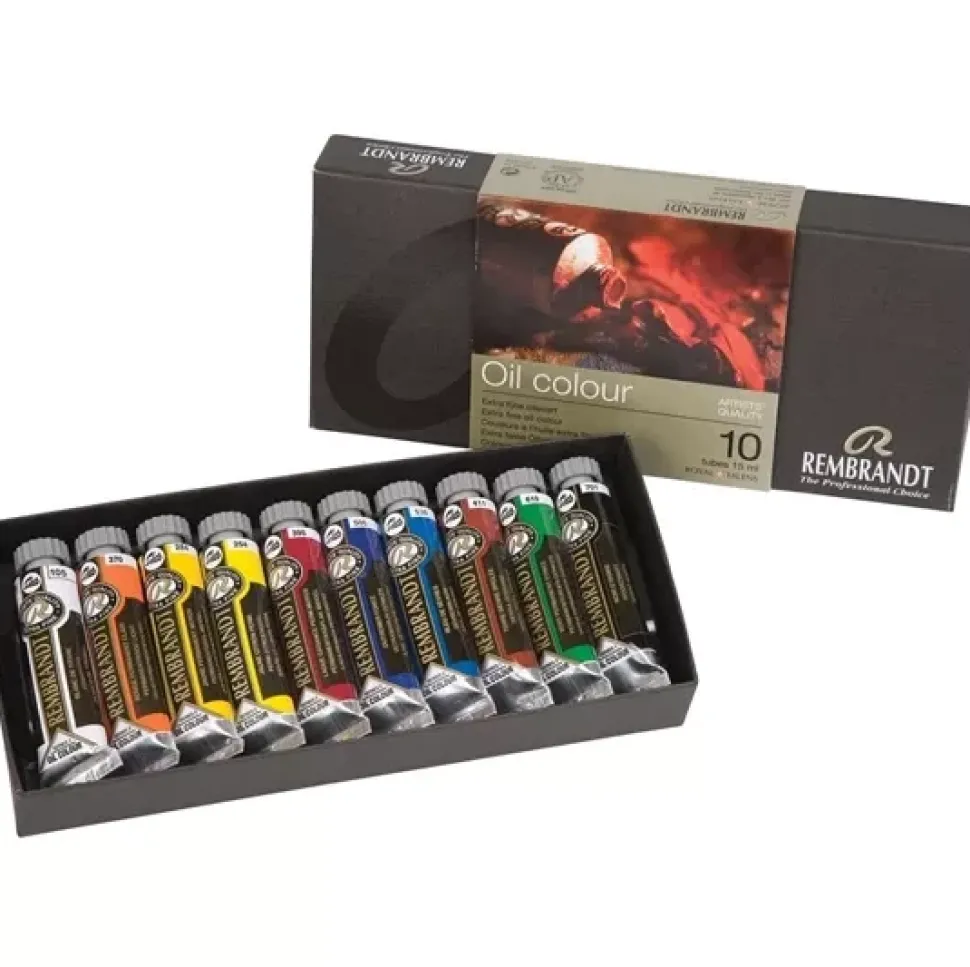 Caja 10 pinturas al óleo básico Rembrandt 15ml