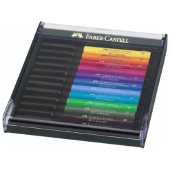 Caja 12 rotuladores Básicos Pitt Artist Pen Brush Faber-Castell