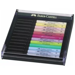 Caja 12 rotuladores Pastel Pitt Artist Pen Brush Faber-Castell