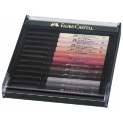 Caja 12 rotuladores Retratos Pitt Artist Pen Brush Faber-Castell
