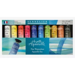 Caja 10 Tubos Acuarela Fina La Petite Aquarelle Sennelier 21ml