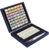 Caja azul de madera de 48 godets acuarelas White Nights