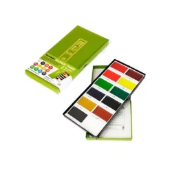 Caja de 12 acuarelas Kuretake Gansai Tambi