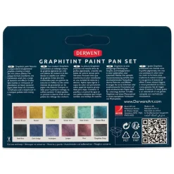 Caja de 12 Acuarelas surtidas y pincel Graphitint Derwent