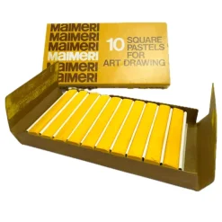 Caja de 10 pasteles cuadrados Amarillo Oro Maimeri