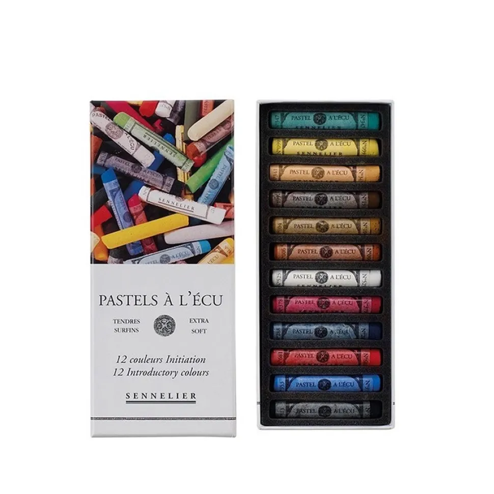 Caja de 12 Pastels à l'écu surtidos Sennelier