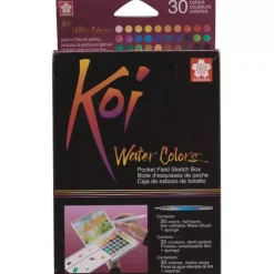 Caja de 30 pastillas acuarelas Koi Sakura