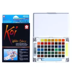 Caja de acuarela de 48 medias pastillas Koi Sakura