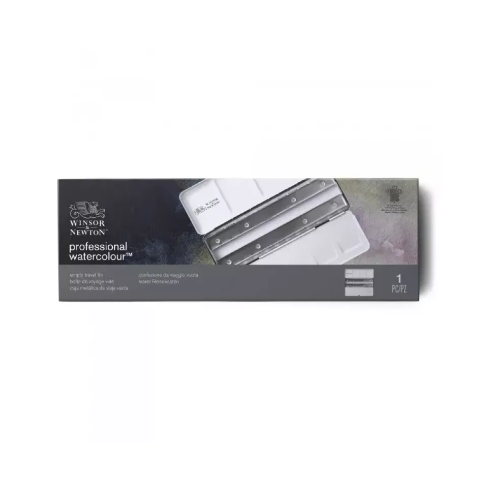 Caja de acuarela de metal de viaje vacía Winsor & Newton