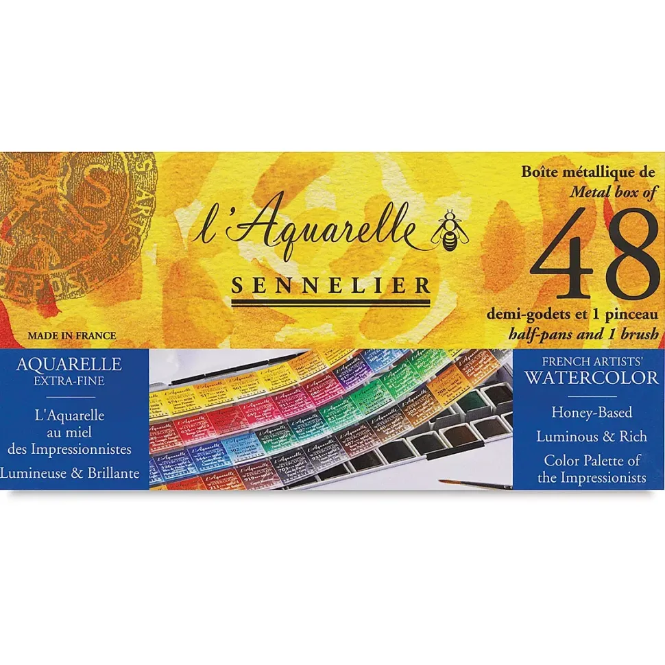 Caja de acuarelas 48 Medias Pastillas Extrafinas Sennelier