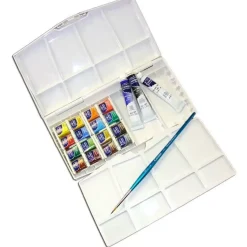 Caja de acuarelas 16 medias pastillas 3 tubos Cotman Winsor and Newton