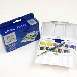 Caja de acuarelas 12 medias pastillas 3 paletas Cotman Winsor and Newton