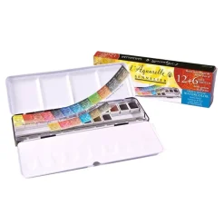 Caja de acuarelas 18 Medias Pastillas Extrafinas Sennelier
