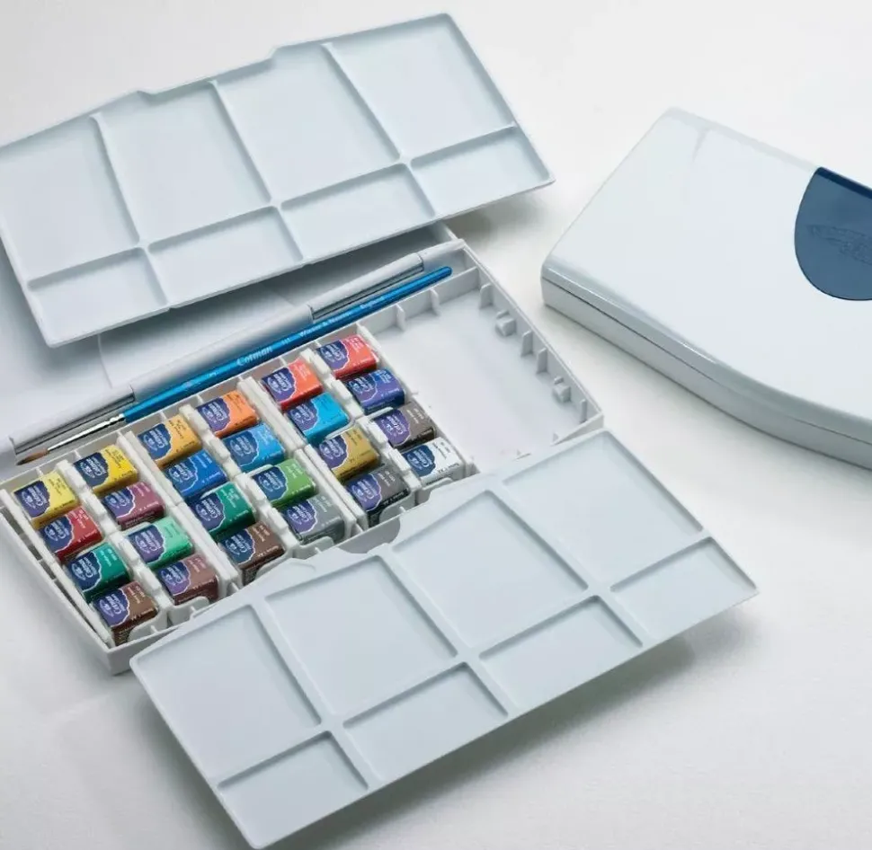 Caja de acuarelas 24 medias pastillas Cotman Winsor & Newton