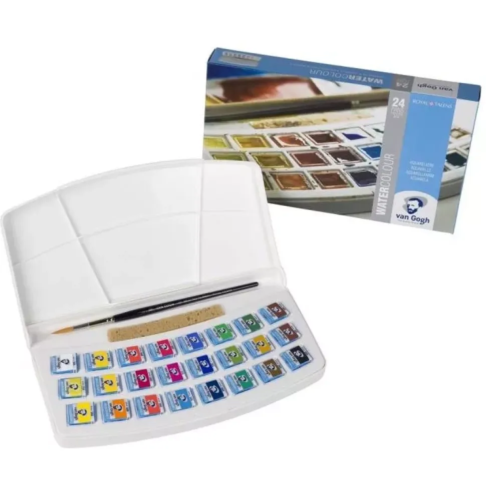 Caja de acuarelas 24 medias pastillas Van Gogh