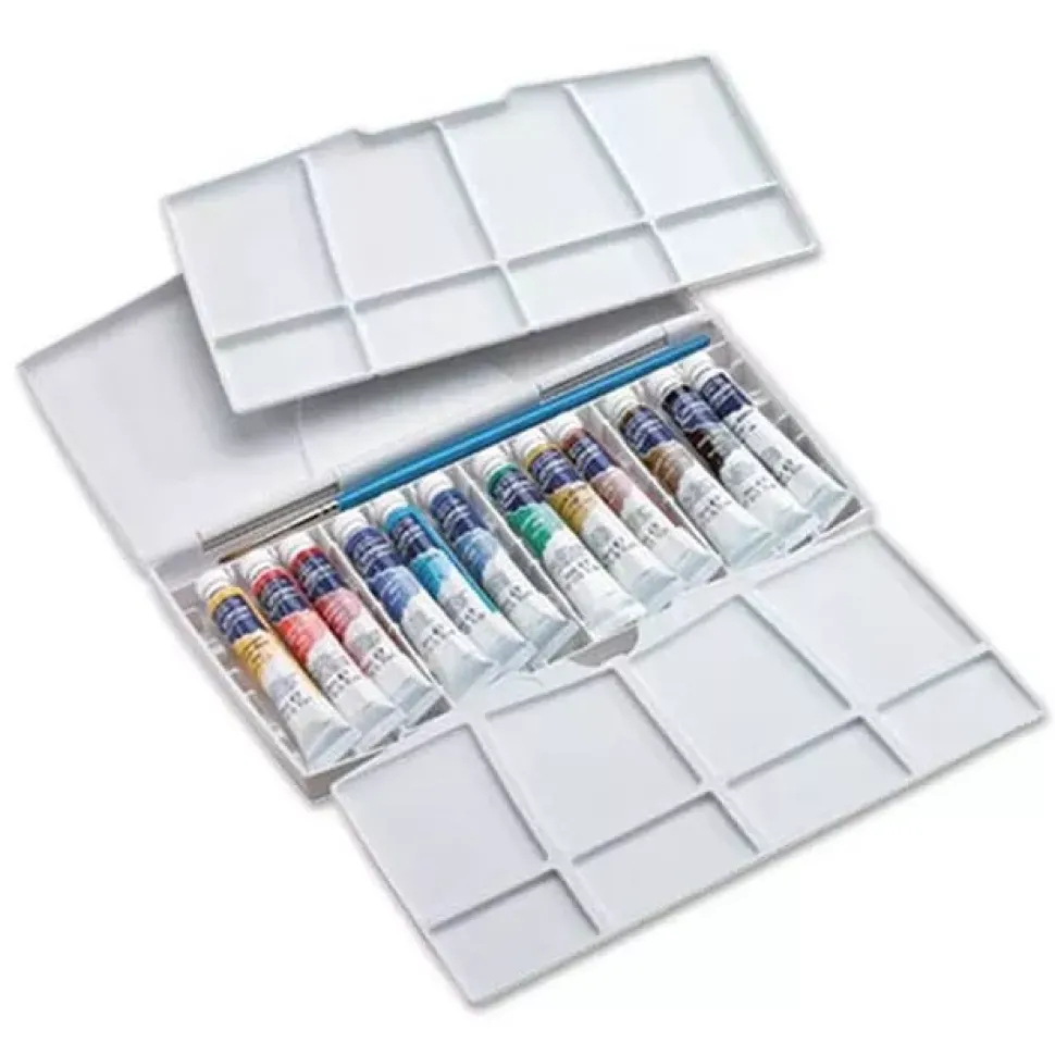 Caja de acuarelas 12 tubos 14 piezas Cotman Winsor and Newton