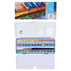 Caja de Acuarelas metal 36 medias pastillas y pincel Van Gogh