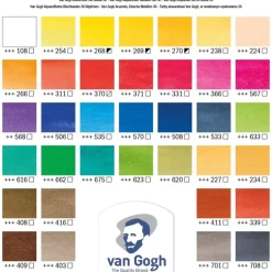 Caja de Acuarelas metal 36 medias pastillas y pincel Van Gogh