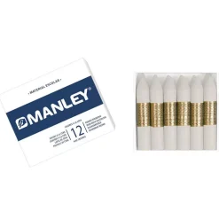 Caja de cartón de 12 ceras blancas Manley