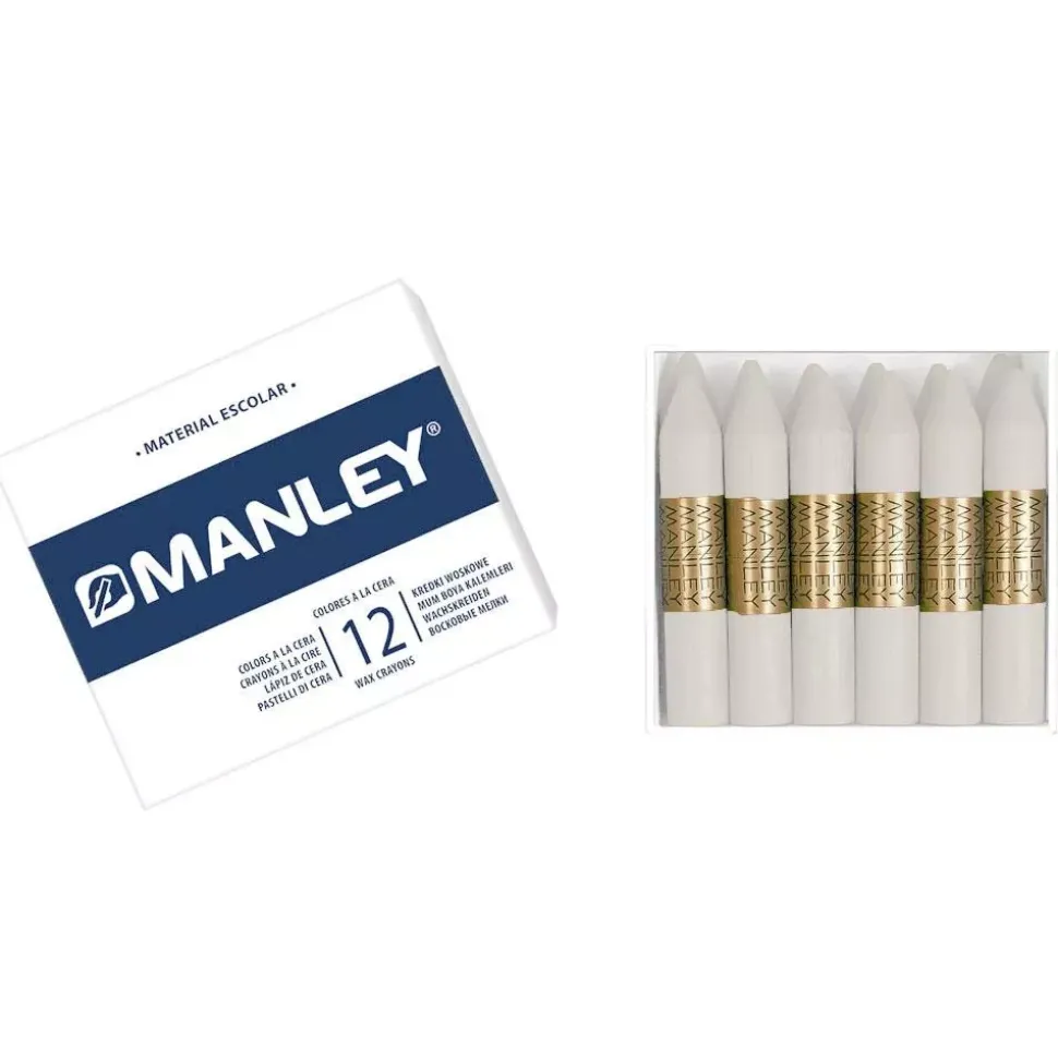 Caja de cartón de 12 ceras blancas Manley
