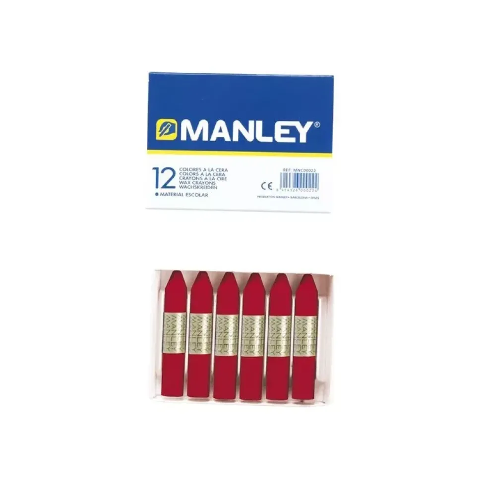 Caja de cartón de 12 ceras carmín permanente Manley