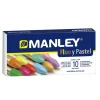 Caja de cartón de 10 ceras Fluo y Pastel Manley