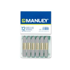 Caja de cartón de 12 ceras gris Manley