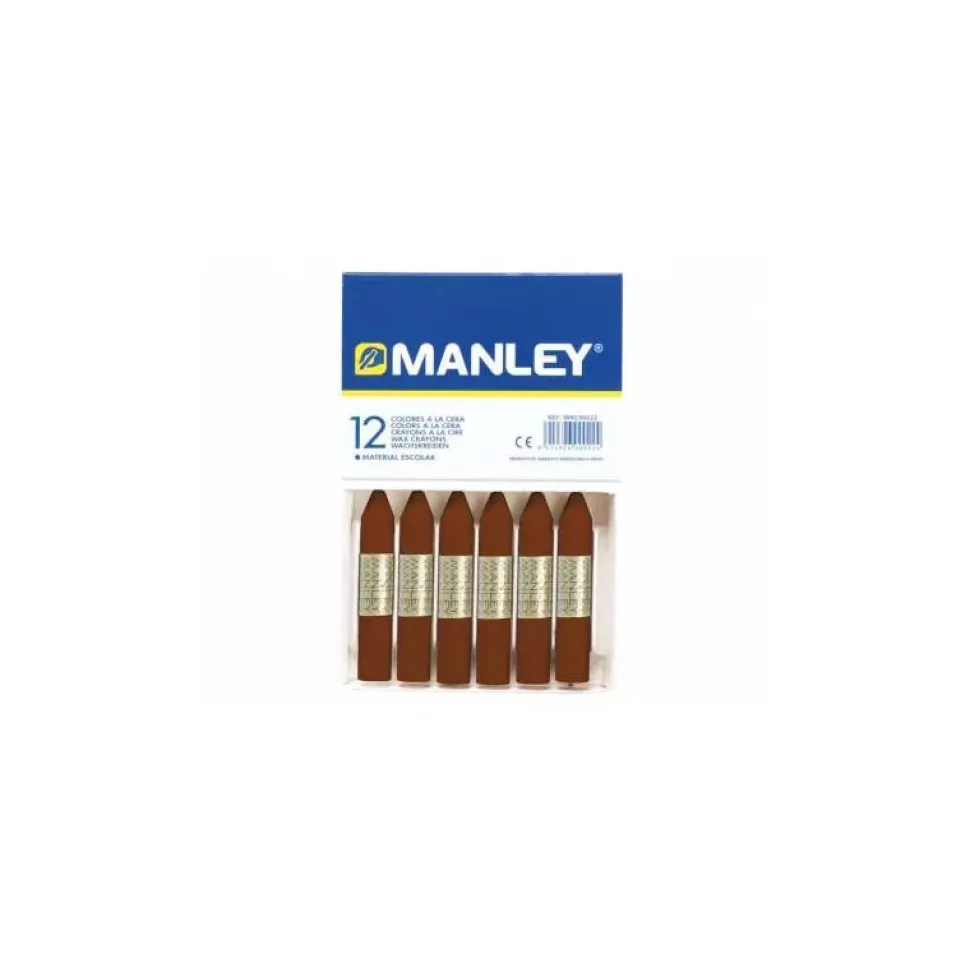 Caja de cartón de 12 ceras marrón pardo Manley