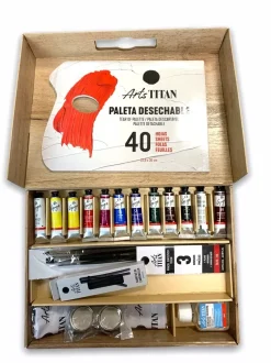 Caja de Cartón Óleo 12 Tubos + Accesorios Goya Titan