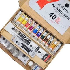 Caja de Cartón Óleo 12 Tubos + Accesorios Goya Titan