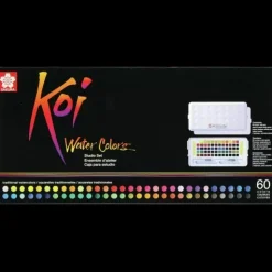 Caja de estudio 60 pastillas acuarela Koi Sakura
