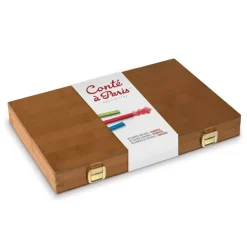 Caja de madera 48 Carrés de colores Conté à Paris
