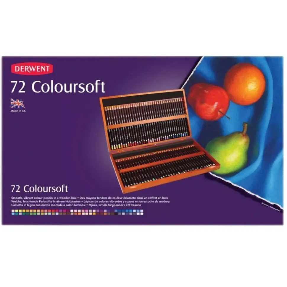 Caja de madera 72 lápices Coloursoft Derwent