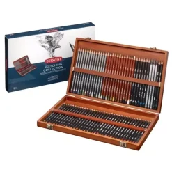 Caja de madera 72 lápices de bocetos Sketching Derwent