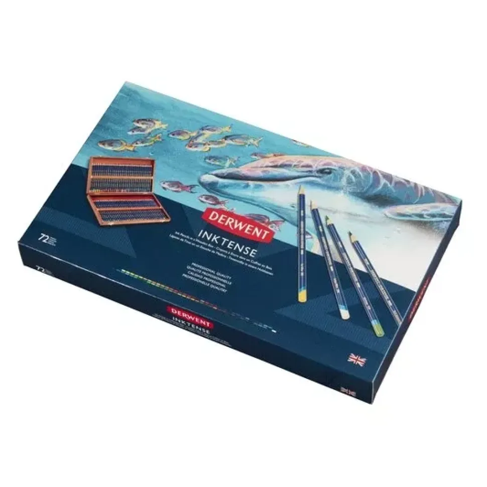 Caja de madera 72 lápices Inktense Derwent