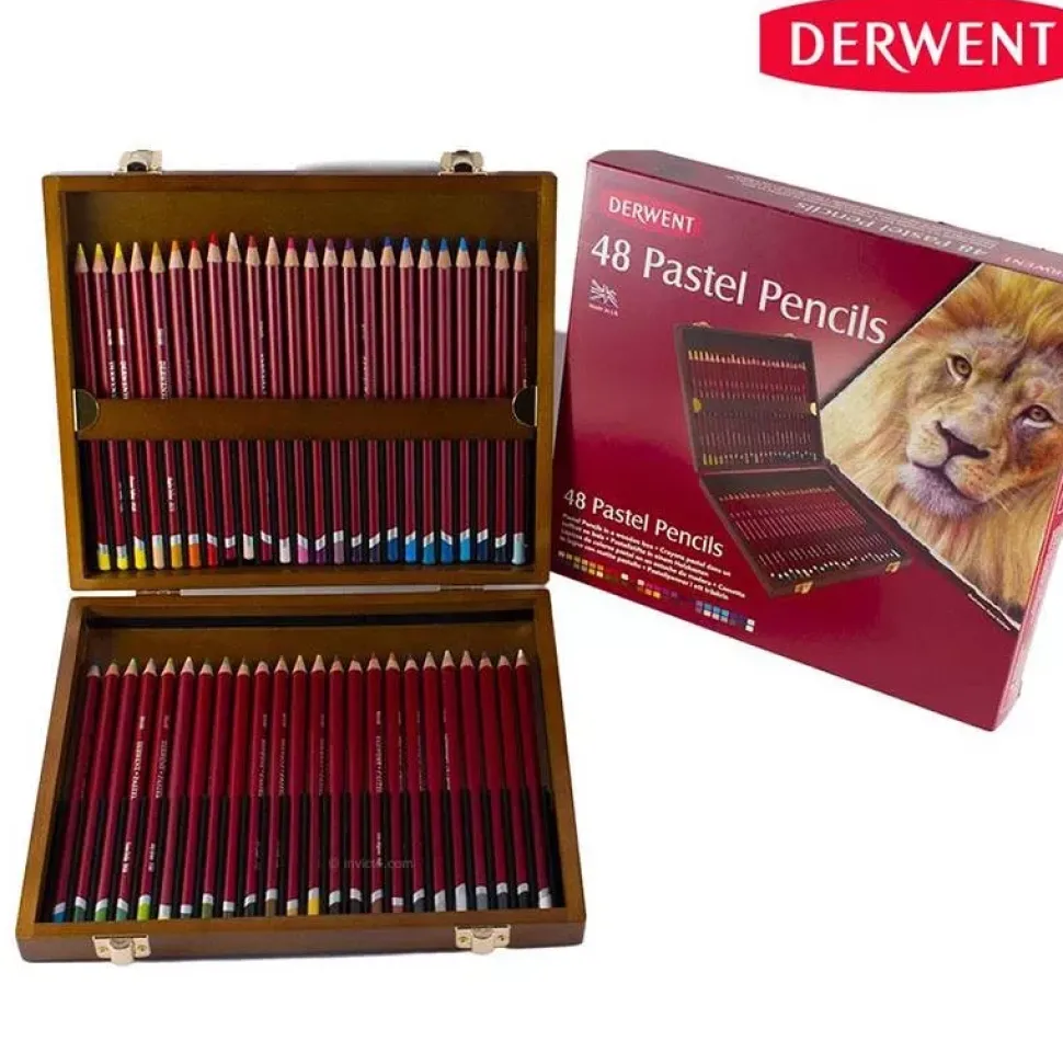Caja de madera 48 lápices Pastel Collection Derwent