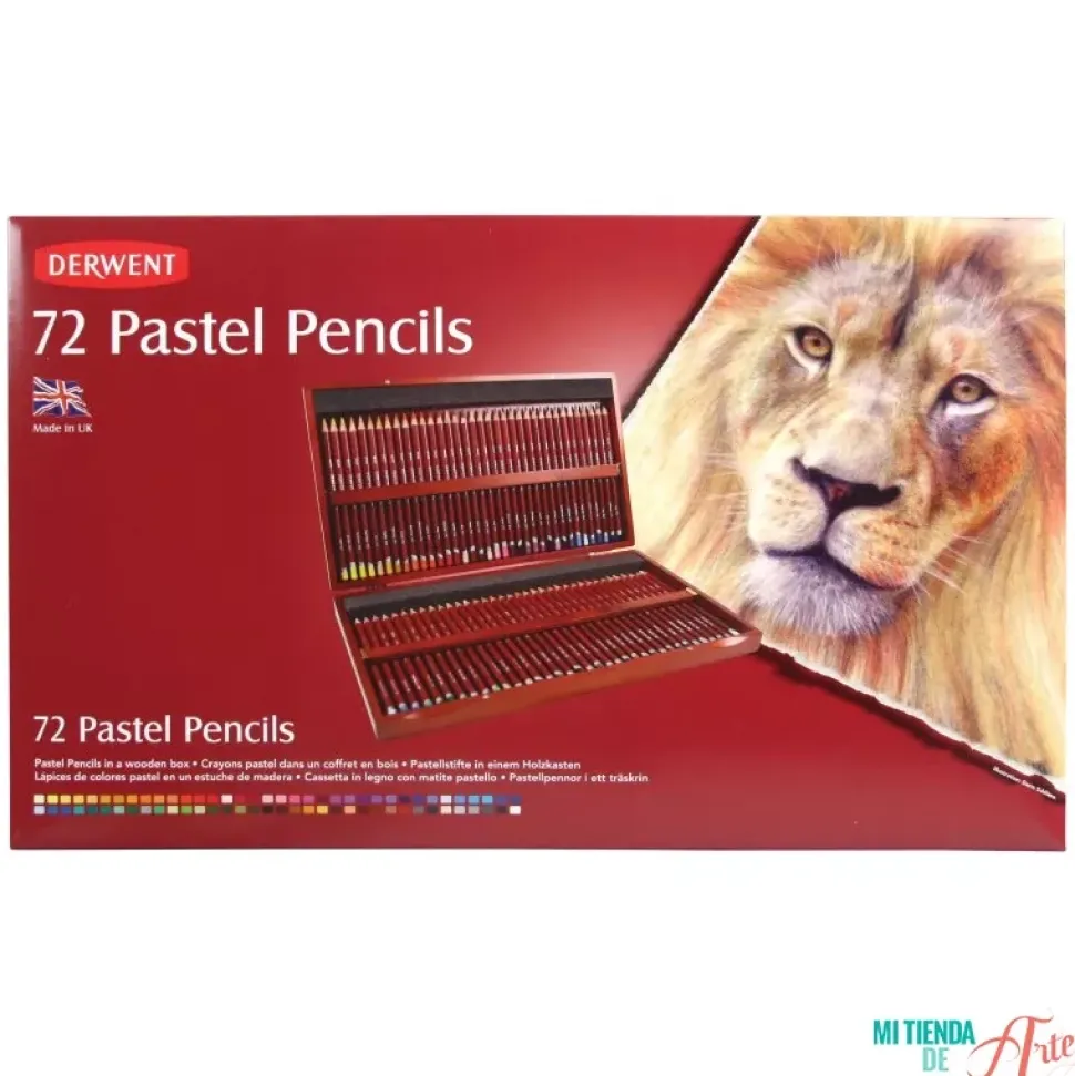 Caja de madera 72 lápices Pastel Derwent