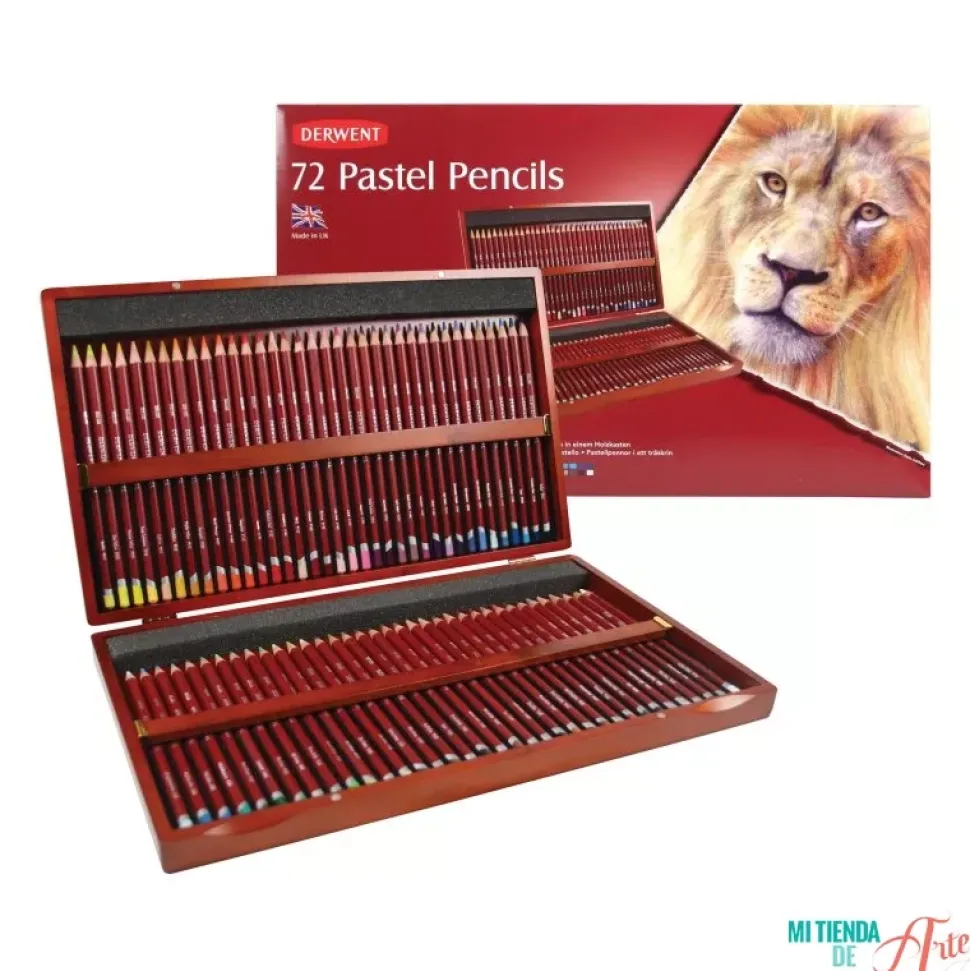 Caja de madera 72 lápices Pastel Derwent