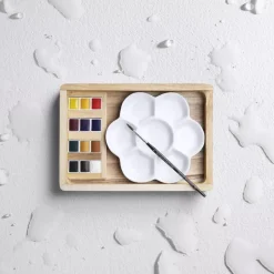 Caja de madera 12 medias tintas acuarela Fine Watercolour Lefranc and Bourgeois