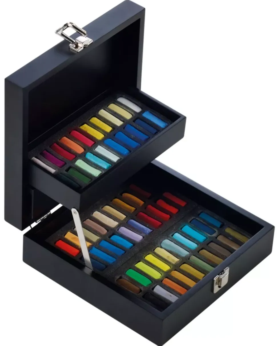 Caja de Madera 60 Medios Pasteles Sennelier