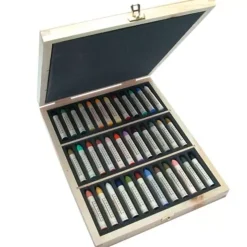 Caja de Madera 36 Pasteles al óleo Colores Paisaje Sennelier