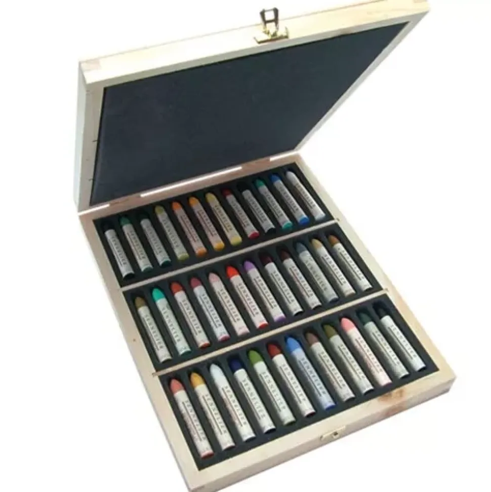 Caja de Madera 36 Pasteles al óleo Colores Paisaje Sennelier