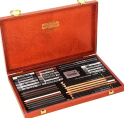 Caja de madera 39 piezas dibujo Gioconad Koh-i-Noor