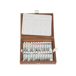 Caja de madera 24 tubos de acuarela Schmincke 5ml