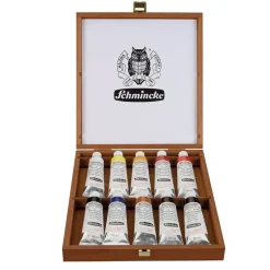 Caja de madera 10 tubos de óleo Mussini Schmincke 35ml