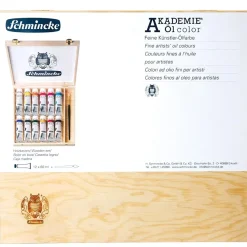 Caja de madera 12 tubos de óleo Akademie Öl Schmincke 60ml