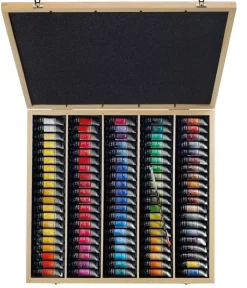 Caja de Madera con 98 Tubos L'Aquarelle Extrafina Sennelier 10ml