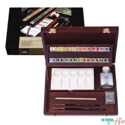 Caja de madera de acuarela 28 medias pastillas Professional Rembrandt